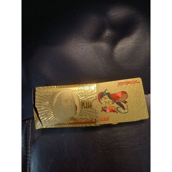 Gold Foil Playing Cards Men Women Poker Games Cut Box - Picture 2 of 9